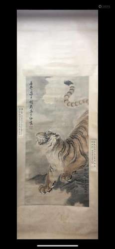 A Chinese Ink Painting Hanging Scroll By Gao Qipei