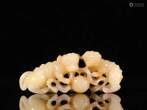 A Fine Carved Jade Lion