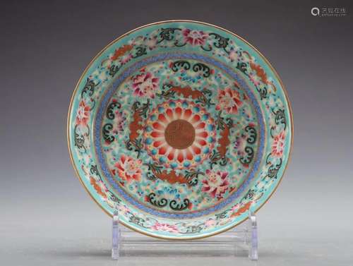 A Fine Enamel Dish With Flower Pattern