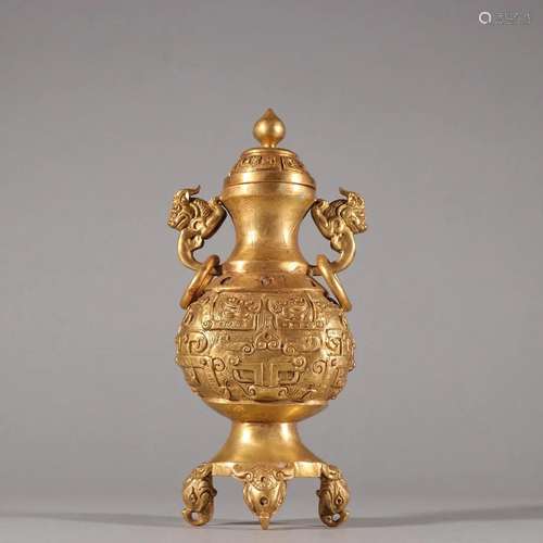 A Delicate Gilt-bronze Vase