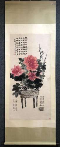 A Chinese Ink Painting Hanging Scroll By Zhao Zhiqian