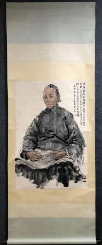 A Chinese Ink Painting Hanging Scroll By Huang Haiyan