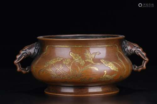 A Gilt-Bronze Censer