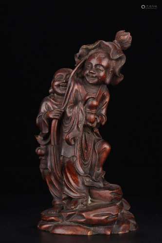 An Eaglewood Figure Of Two Immortals