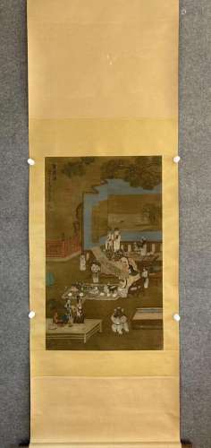 A Chinese Ink Painting Hanging Scroll By Zhao Mengfu