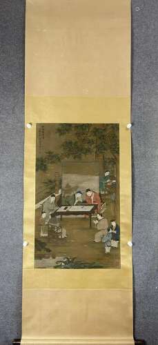A Chinese Ink Painting Hanging Scroll By Tang Yin