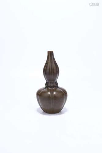 A Teadust Glazed Gourd-Shaped Vase