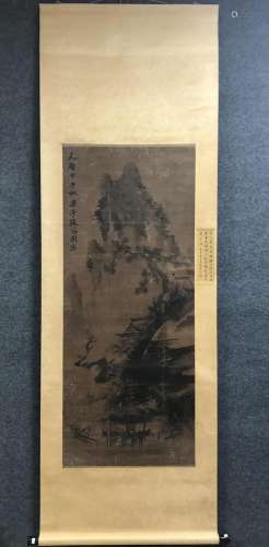 A Chinese Ink Painting Hanging Scroll By Zhang Ruitu