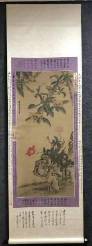 A Chinese Ink Painting Hanging Scroll By Tang Yin