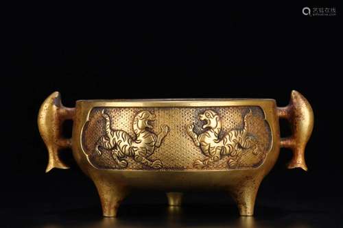 A Gilt-Bronze Censer