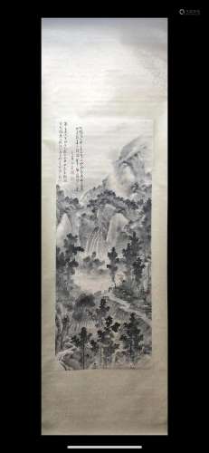 A Chinese Ink Painting Hanging Scroll By Zhang Daqian