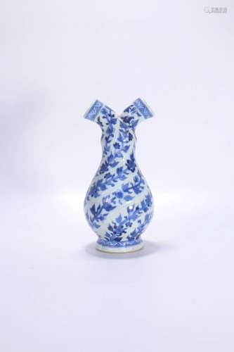 A Blue And White Double-Neck Vase