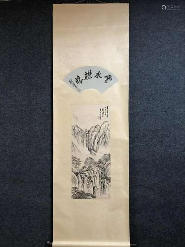 A Chinese Ink Painting Hanging Scroll By Liu Haisu