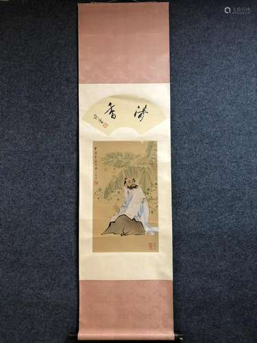 A Chinese Ink Painting Hanging Scroll By Fan Zeng