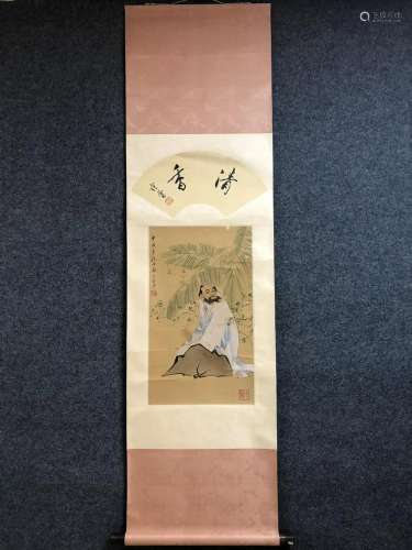 A Chinese Ink Painting Hanging Scroll By Fan Zeng