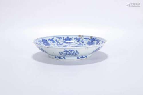 A Blue And White Dish