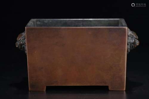 A Bronze Manger-Form Censer
