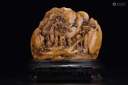 A Carved Tianhuang Boulder