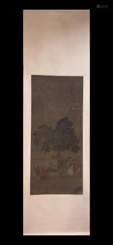 A Chinese Ink Painting Hanging Scroll By Li Gonglin