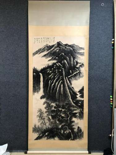 A Chinese Ink Painting Hanging Scroll By Lin Sanzhi