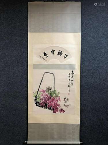 A Chinese Ink Painting Hanging Scroll By Chen Dazhang