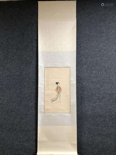 A Chinese Ink Painting Hanging Scroll By Chen Shaomei