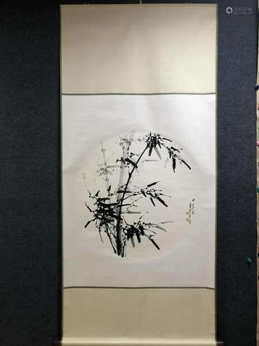 A Chinese Ink Painting Hanging Scroll By Dong Shouping