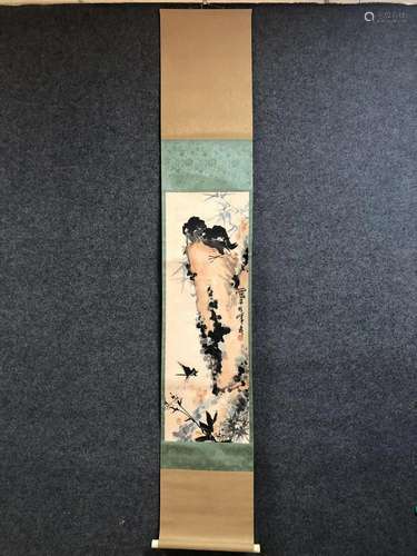 A Chinese Ink Painting Hanging Scroll By Pan Tianshou