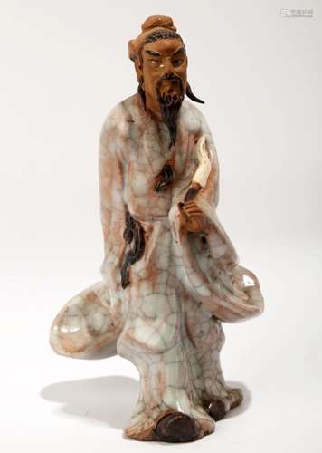 A SHIWAN SCULPTURES DEPICTING THE POET LI BAI.C047