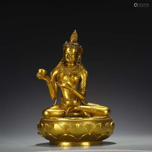 Bronze gilded Buddha statues of the Qing Dynasty