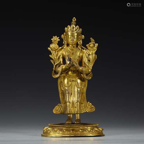 Bronze gilded Buddha statues of the Qing Dynasty