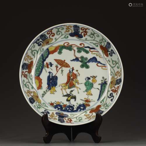 Ancient multicolored figure plate