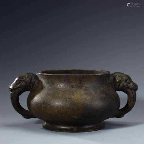 Ancient copper amphora incense burner
