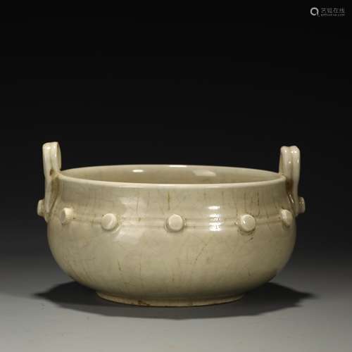 White glaze drum hall pattern amphora incense burner