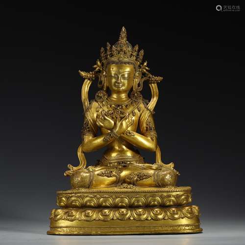 Bronze gilded Buddha statues of the Qing Dynasty