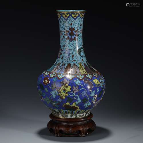 Qing Dynasty Cloisonne Flower Bottle