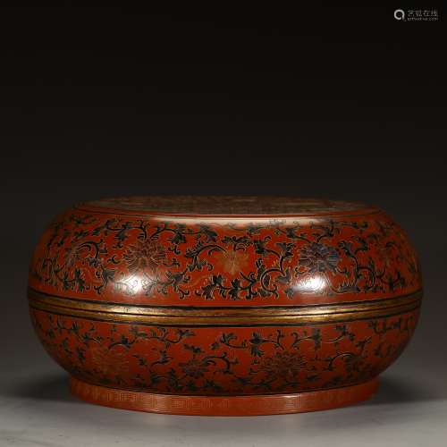 Qing Dynasty lacquer flower food box