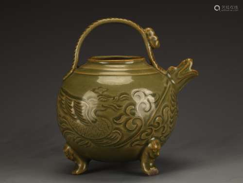 Yaozhou kiln carved flower pot