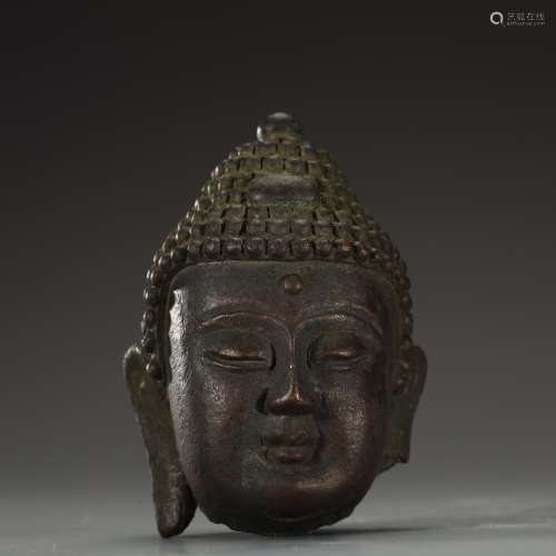 Ancient Alloy Bronze Buddha Head