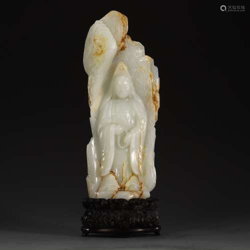 Ancient Hotan White Jade Guanyin