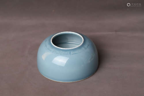 A Blue Glazed Porcelain Washer