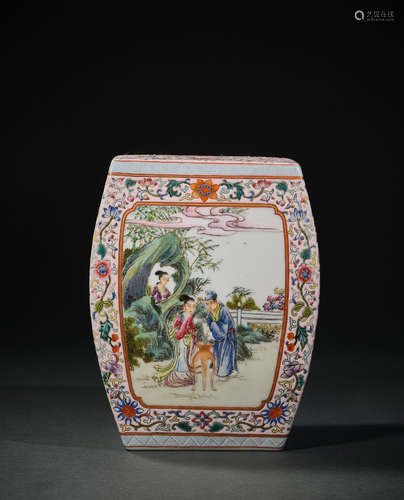 A Famille Rose Character Story Porcelain Ornament