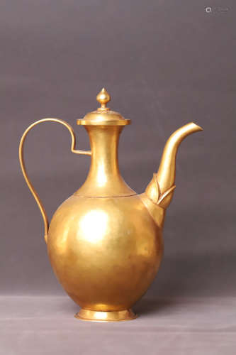 A Gilt Bronze Hanle Pot