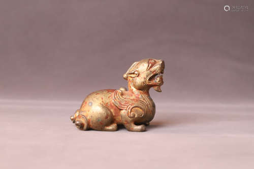 A Gilt Bronze Beast Figure Ornament
