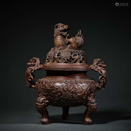 A Lion Bronze Incense Burner