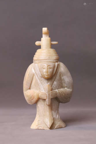 A Man Figure Jade Vase