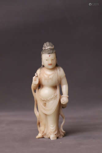 A Shoushan Stone Guanyin Figure Statue