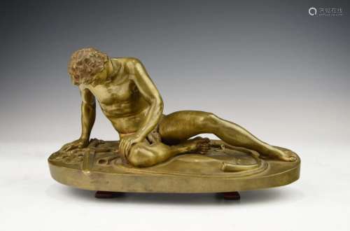 A BRONZE WOUNDED WARRIOR FIGURINE, THE DYING GAUL