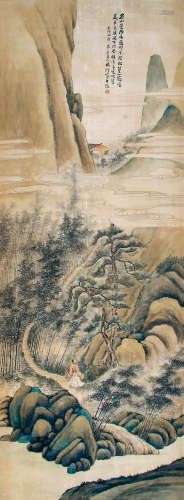 林纾（1852～1924） 名山访友 镜框 设色绢本