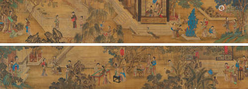 仇珠（1530～？） 百美图 手卷 设色绢本